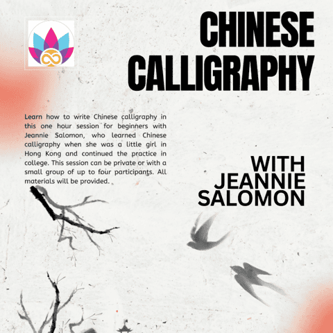 Chinese calligraphy workshop with Jeannie Salomon at AAPI History Museum.